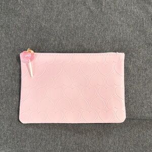 Ipsy Soft Pink Heart Patterned Pouch